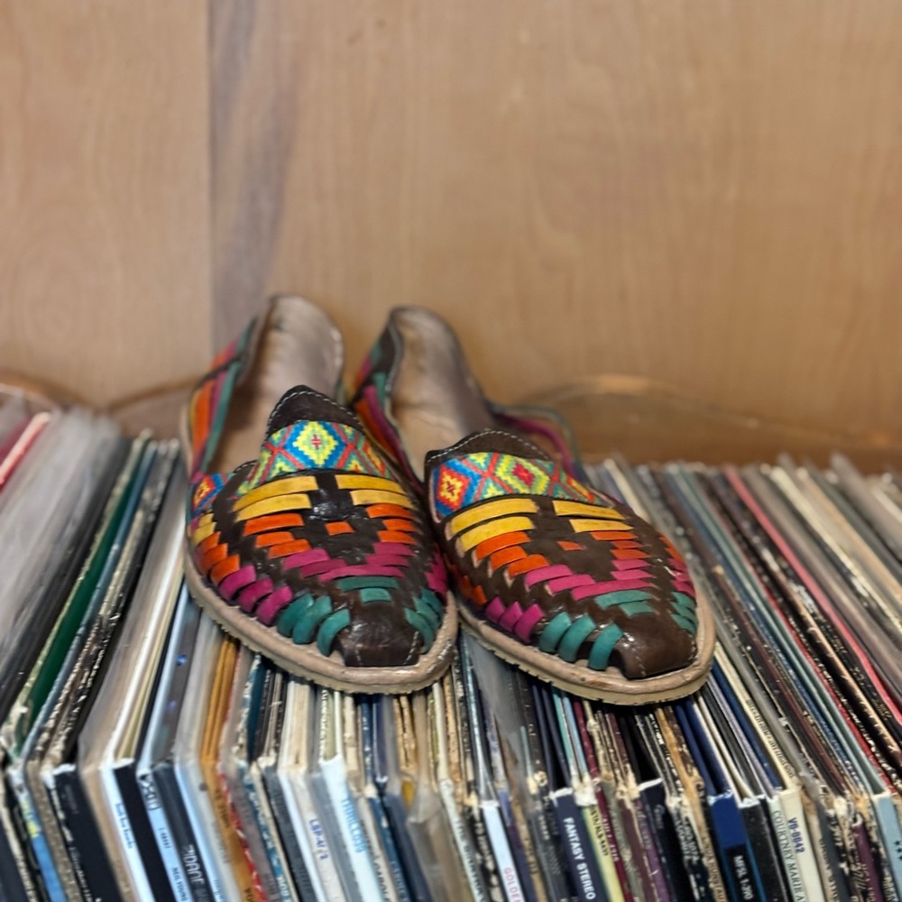 Colorful Woven Leather Flats